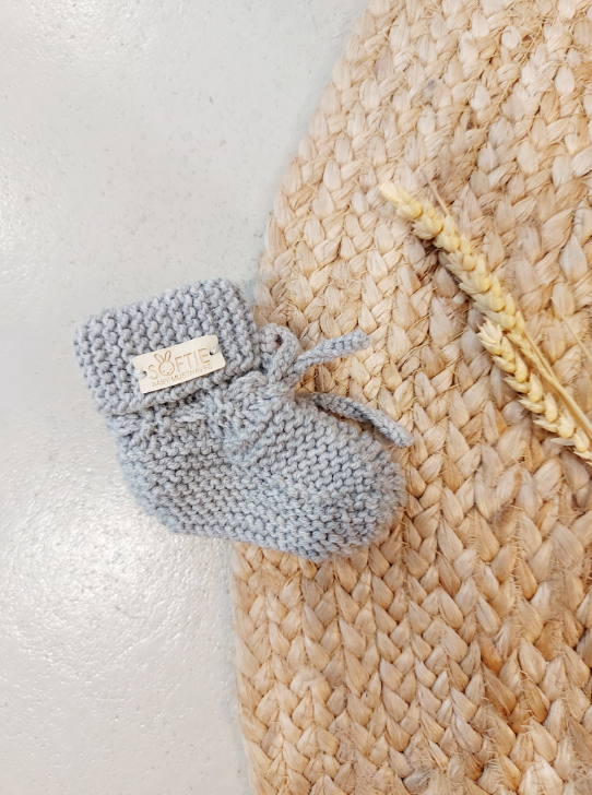 Handgemaakte merino wollen baby slofjes – zacht, warm en ademend