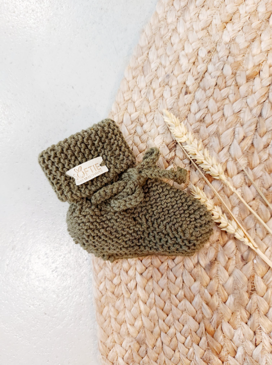 Handgemaakte merino wollen baby slofjes – zacht, warm en ademend