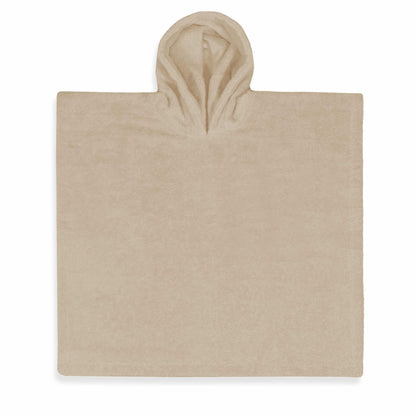 Zachte baby poncho van 100% katoen in de kleur cream met capuchon van absorberende badstof. Ook te borduren.