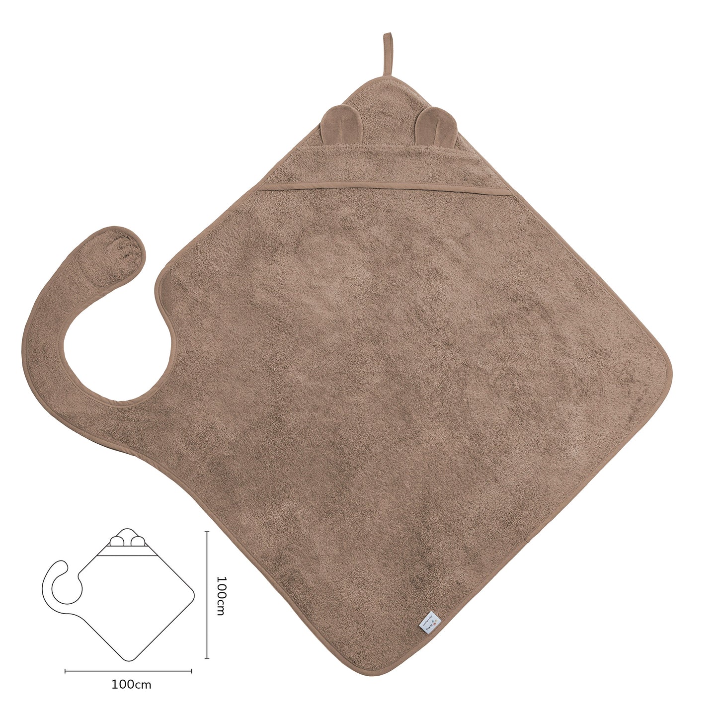 Handsfree badcape Mocha van 100% biologisch katoen