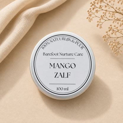 Rijke biologische mangozalf in tinnen blikje voor baby en mama – Barefoot Nurture Care