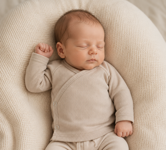 Barefoot baby overslagshirtje licht beige