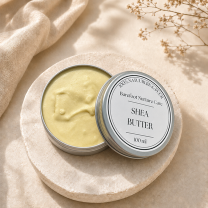 Handgemaakte natuurlijke verzorging van Barefoot Nurture Care:  shea butter 100ml