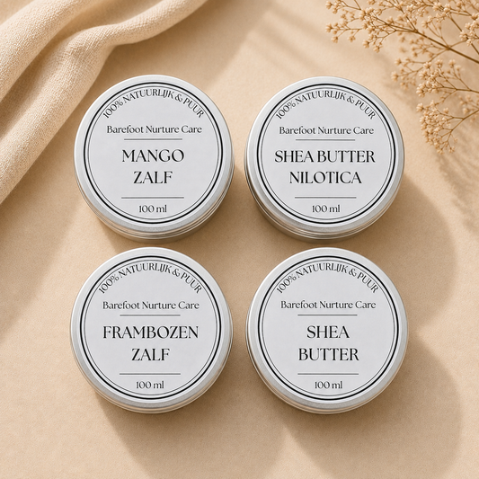 Voordeelpakket met twee grote 100ml blikken natuurlijke babyverzorging naar keuze – Barefoot Nurture Care