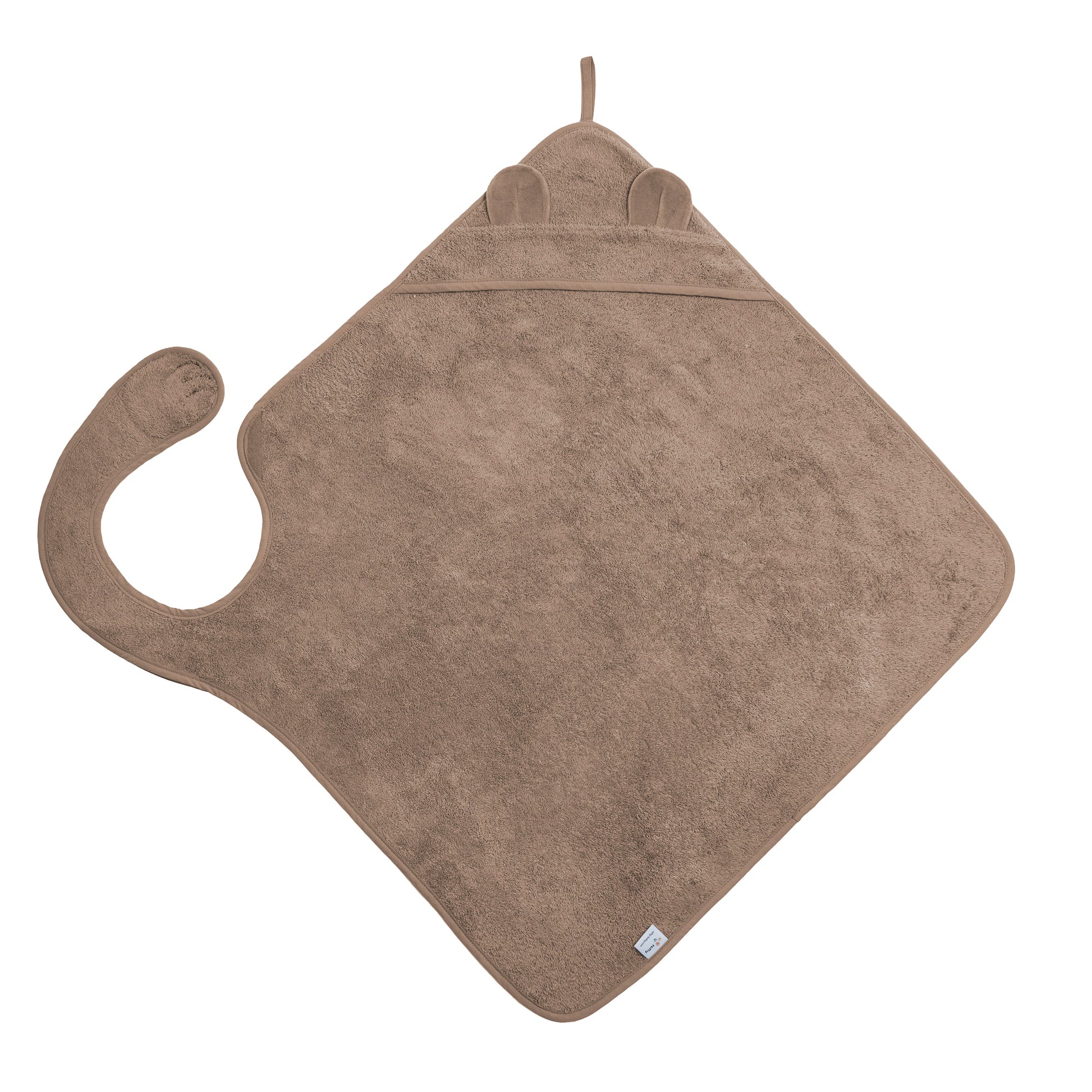 Zachte badstof baby badcape in kleur Mocha