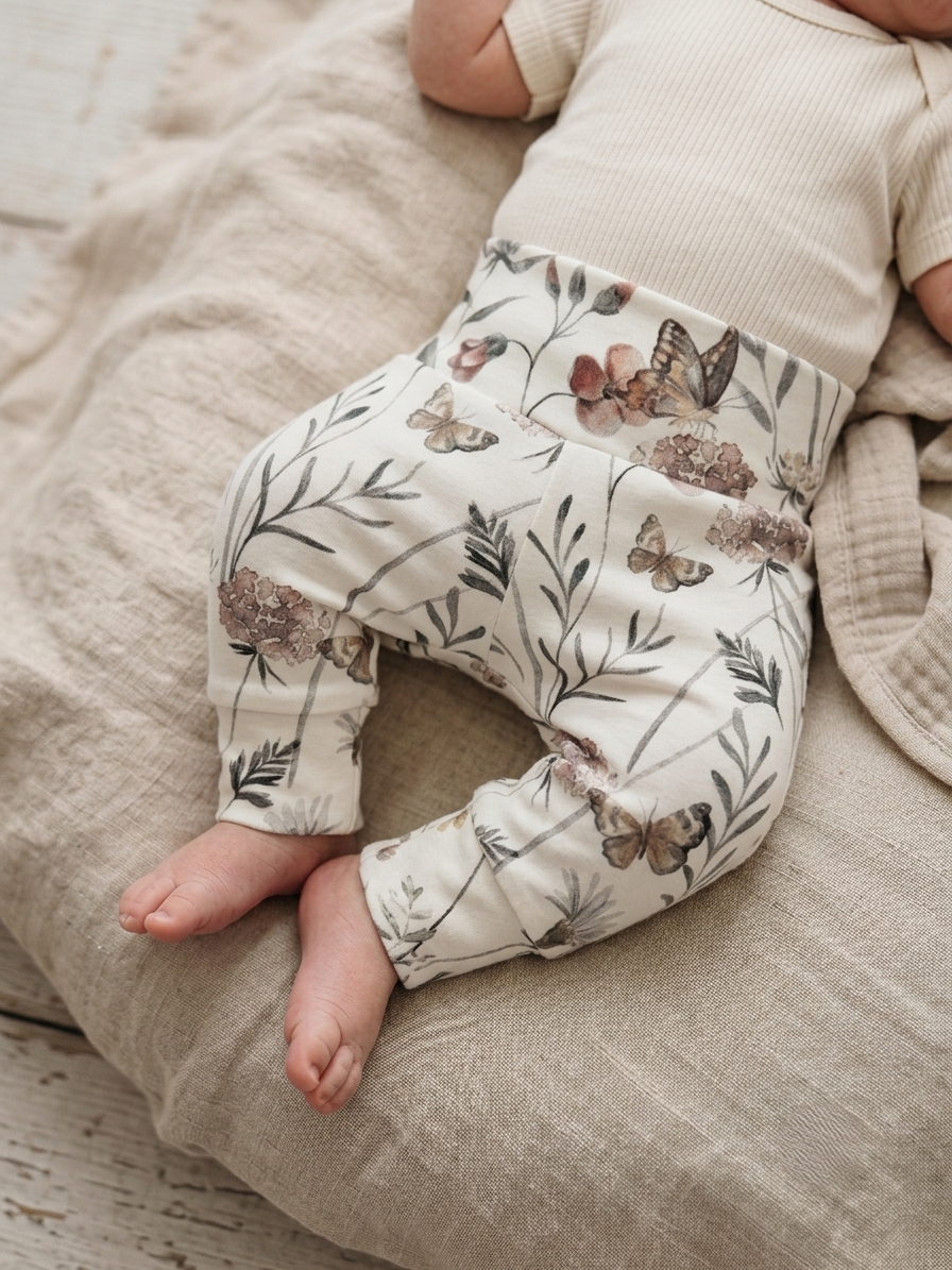 Baby broekje – Flowers & Butterflies
