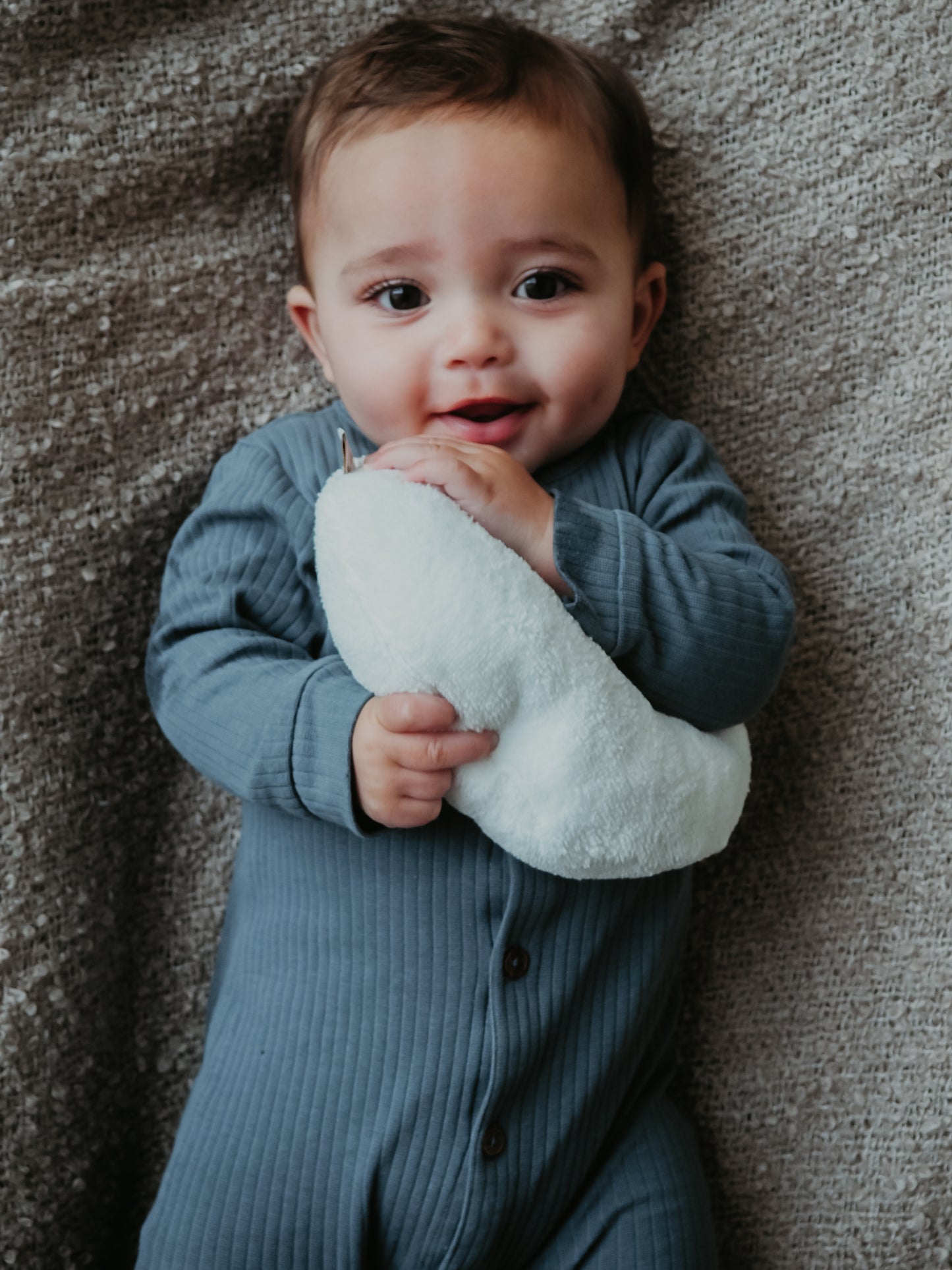 Detail van de bamboo ecru hoes van het Comfy Luna warmtekussen