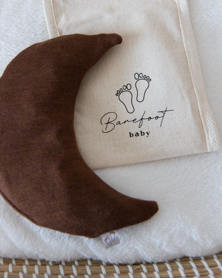 Comfy Luna warmtekussen voor baby’s met merino wol bruine hoes