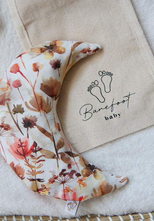Comfy Luna warmtekussen voor baby’s met wild flower print in zachte natuurtinten