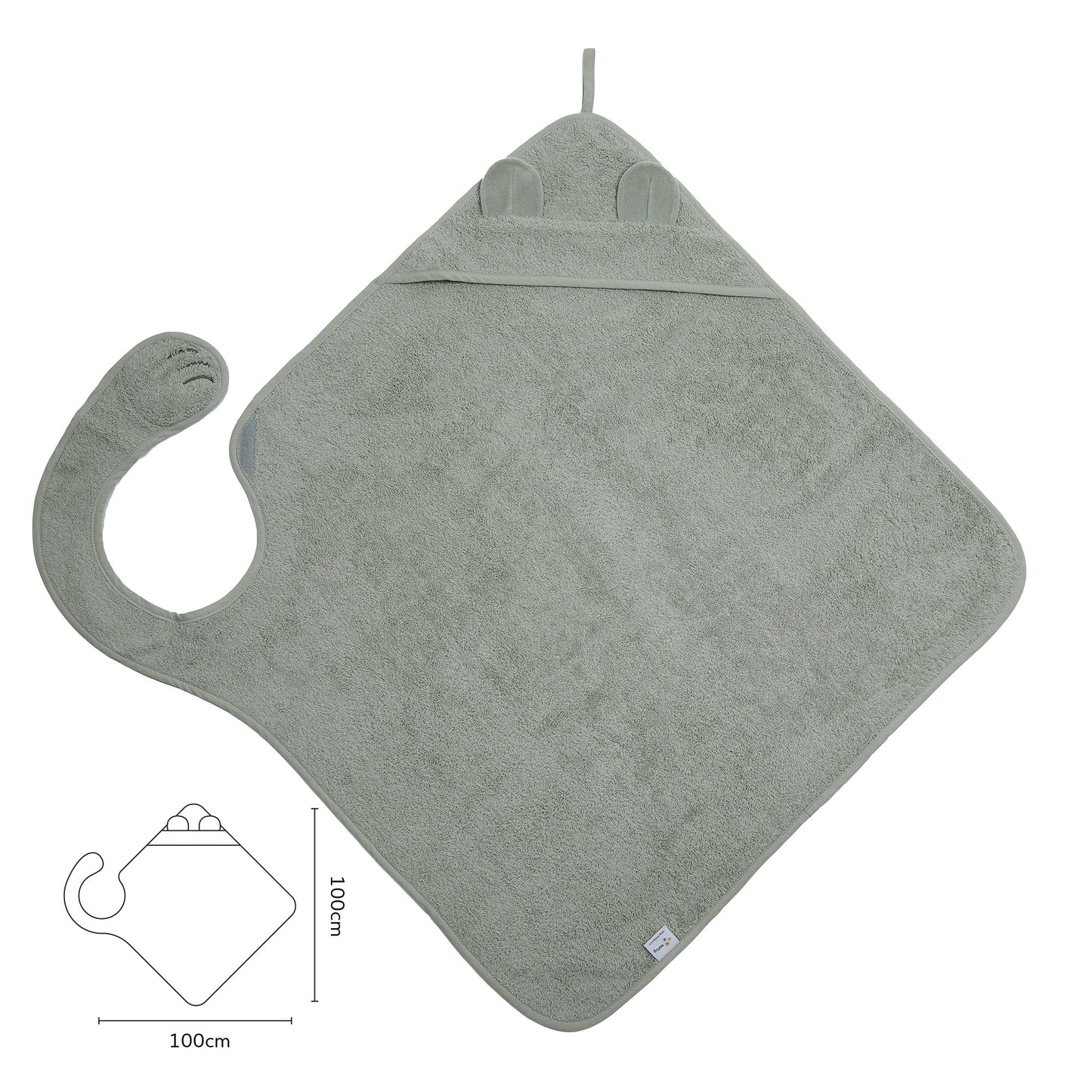 Plasticvrije en duurzame verpakking van de Nifty Baby biologisch katoenen badcape