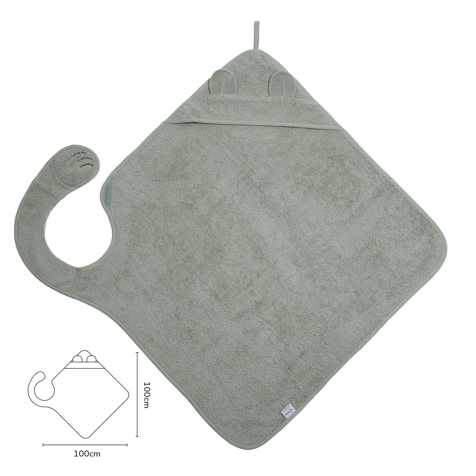 Plasticvrije en duurzame verpakking van de Nifty Baby biologisch katoenen badcape