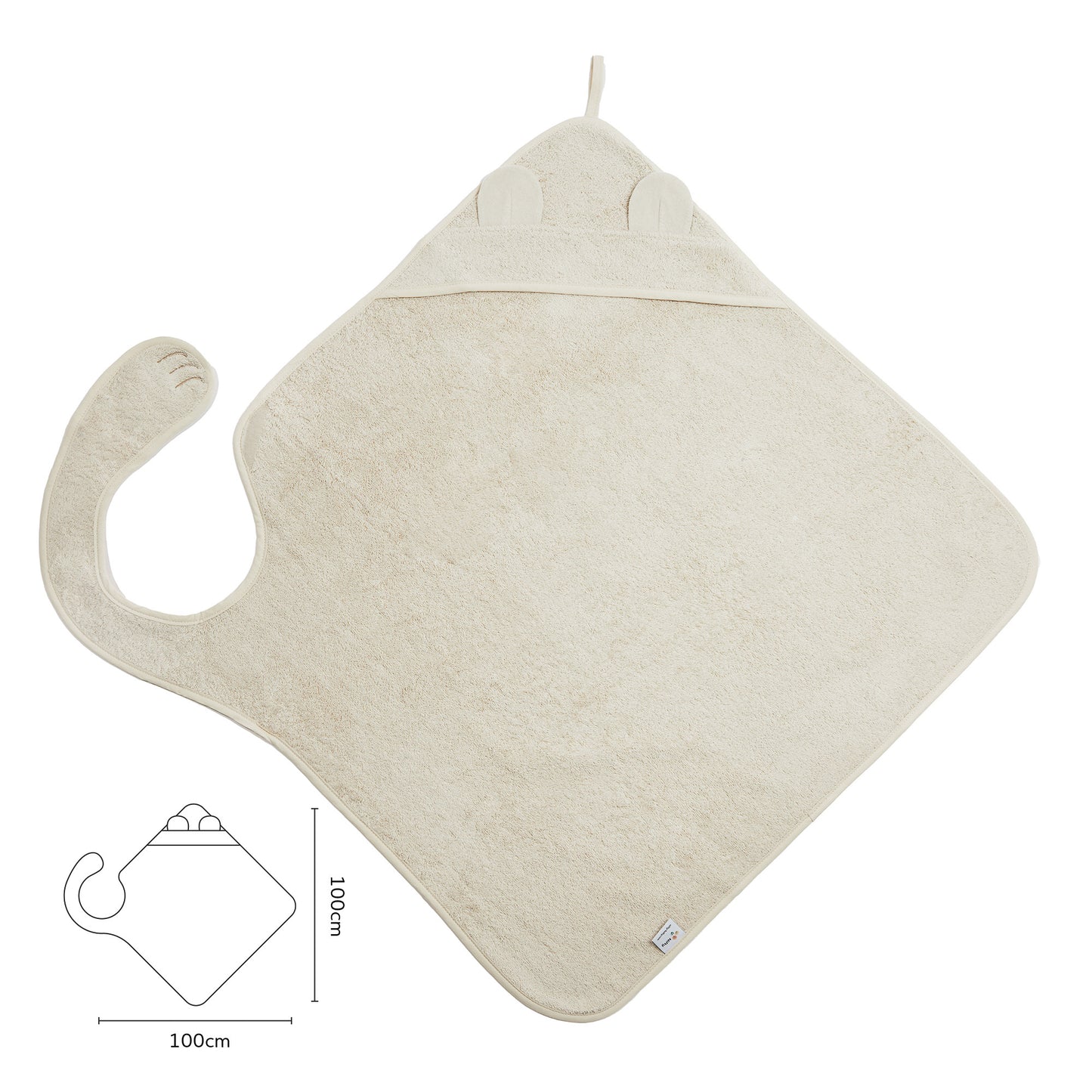 Plasticvrije en duurzame verpakking van de Nifty Baby Vanilla badcape