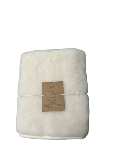 Merino wollen boxkleed van 100x80 cm in natuurlijke kleur, zacht en ademend boxkleed voor baby’s