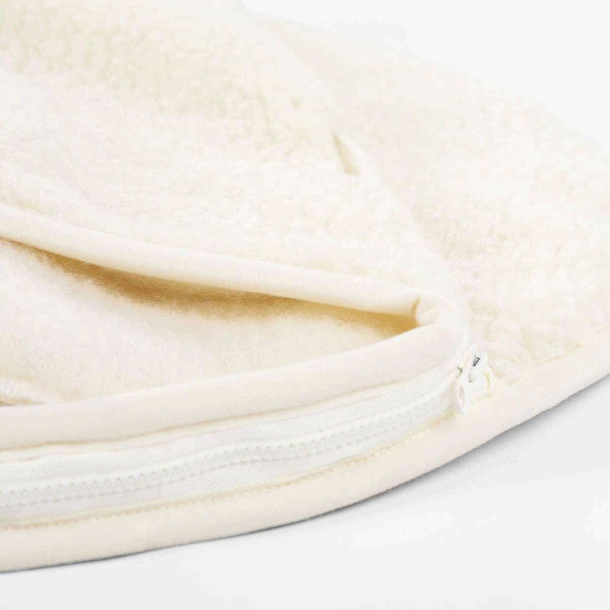 Merino wollen baby voetenzak met afritsbaar bovenstuk voor temperatuurregeling
