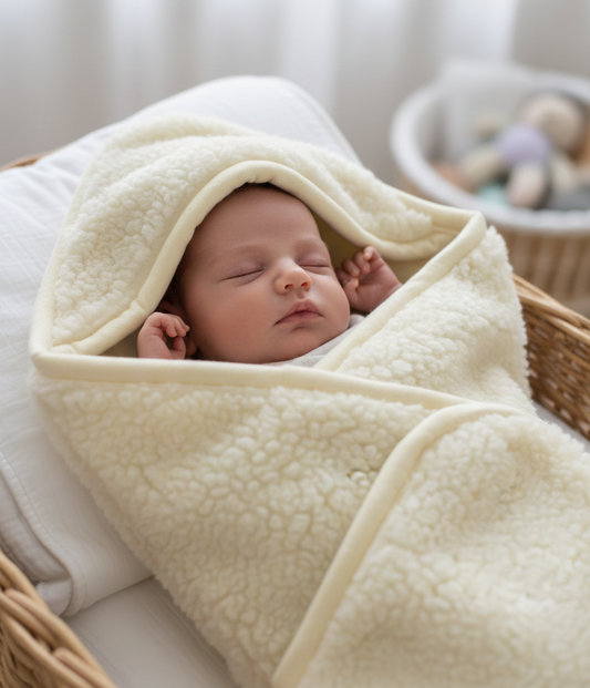 Merino wollen wikkeldoek van 80x80 cm voor baby, zacht en natuurlijk materiaal