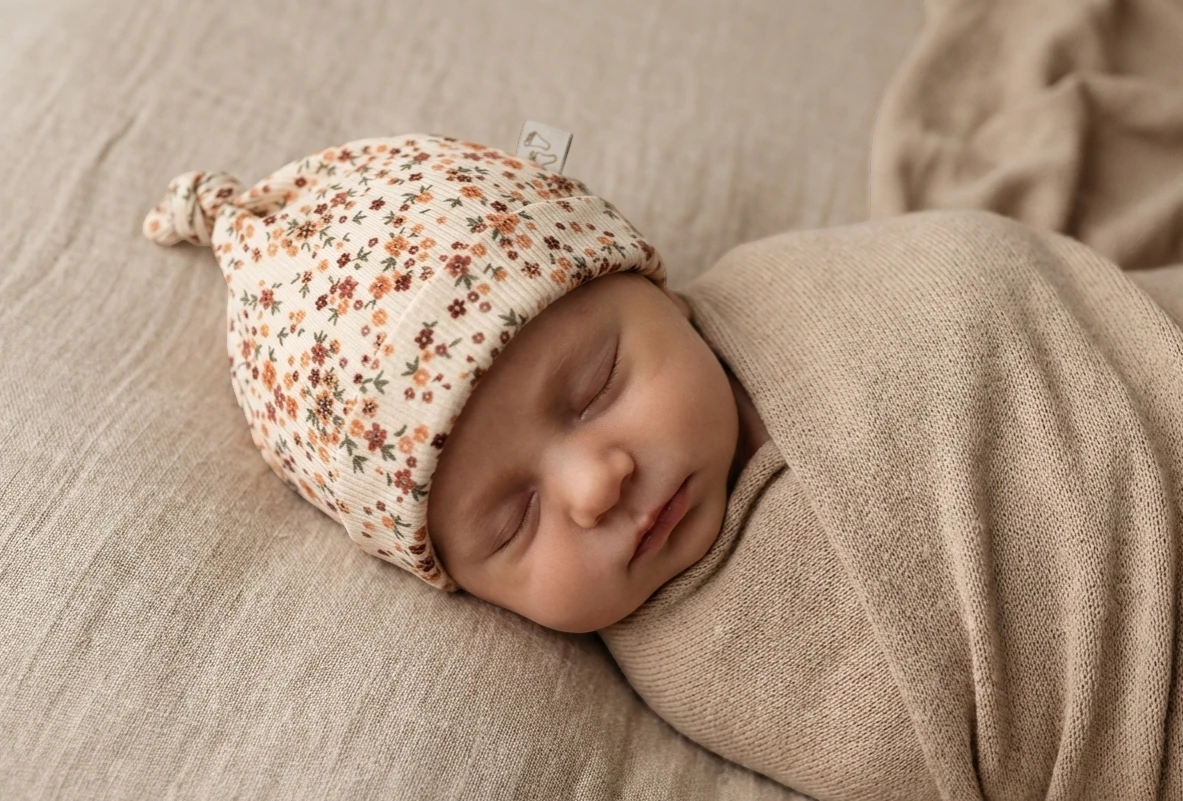 Mutsje baby boterbloem klei roze handgemaakt Barefoot Baby