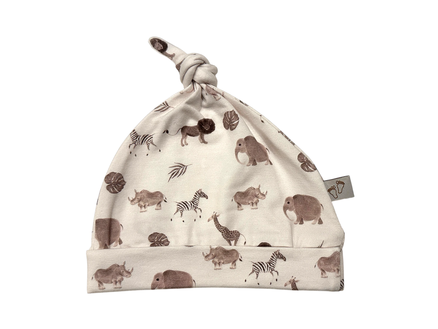 Detail mutsje safai dieren barefoot baby