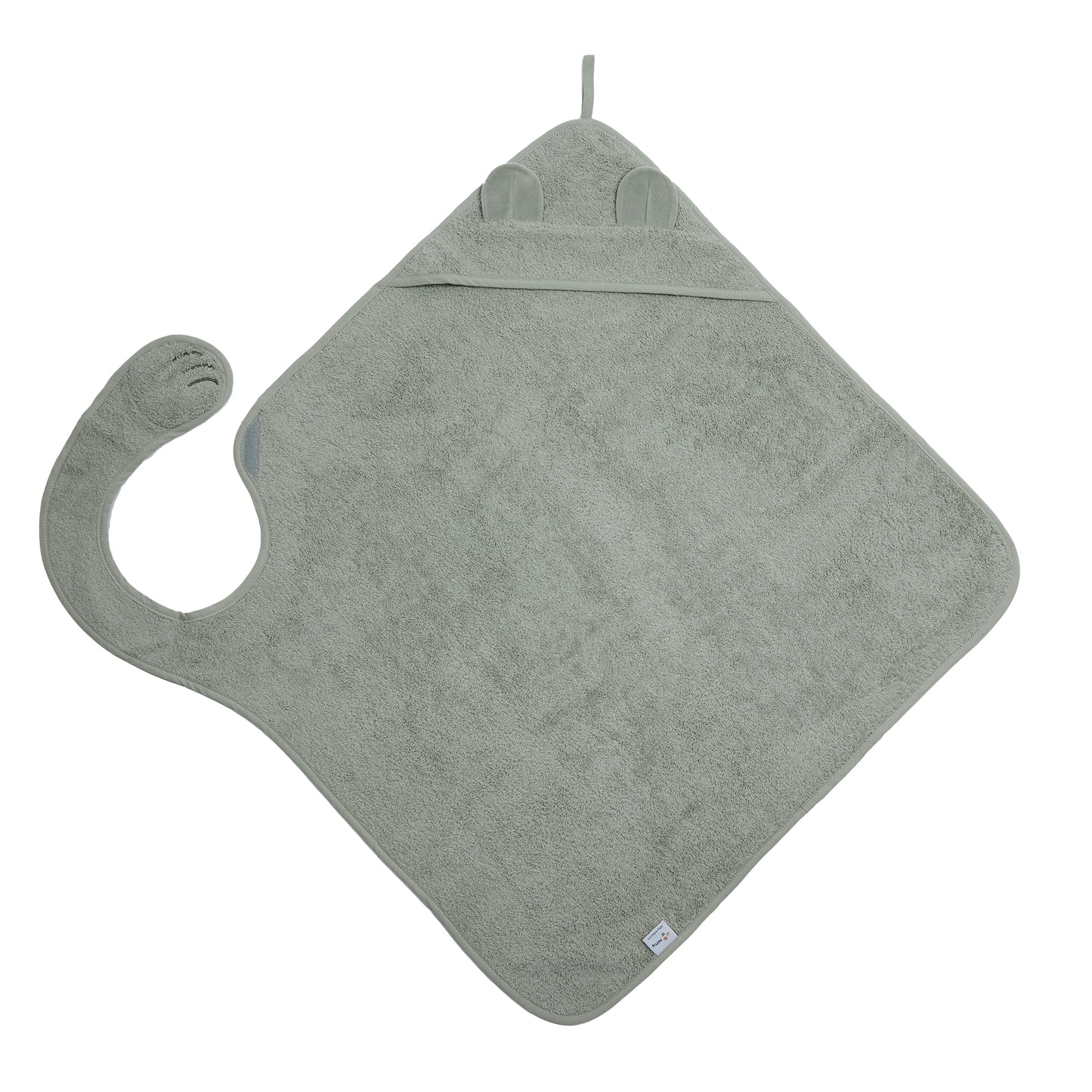 Nifty Baby Handsfree Badcape Olive 100x100 cm biologisch katoen - Barefoot Baby