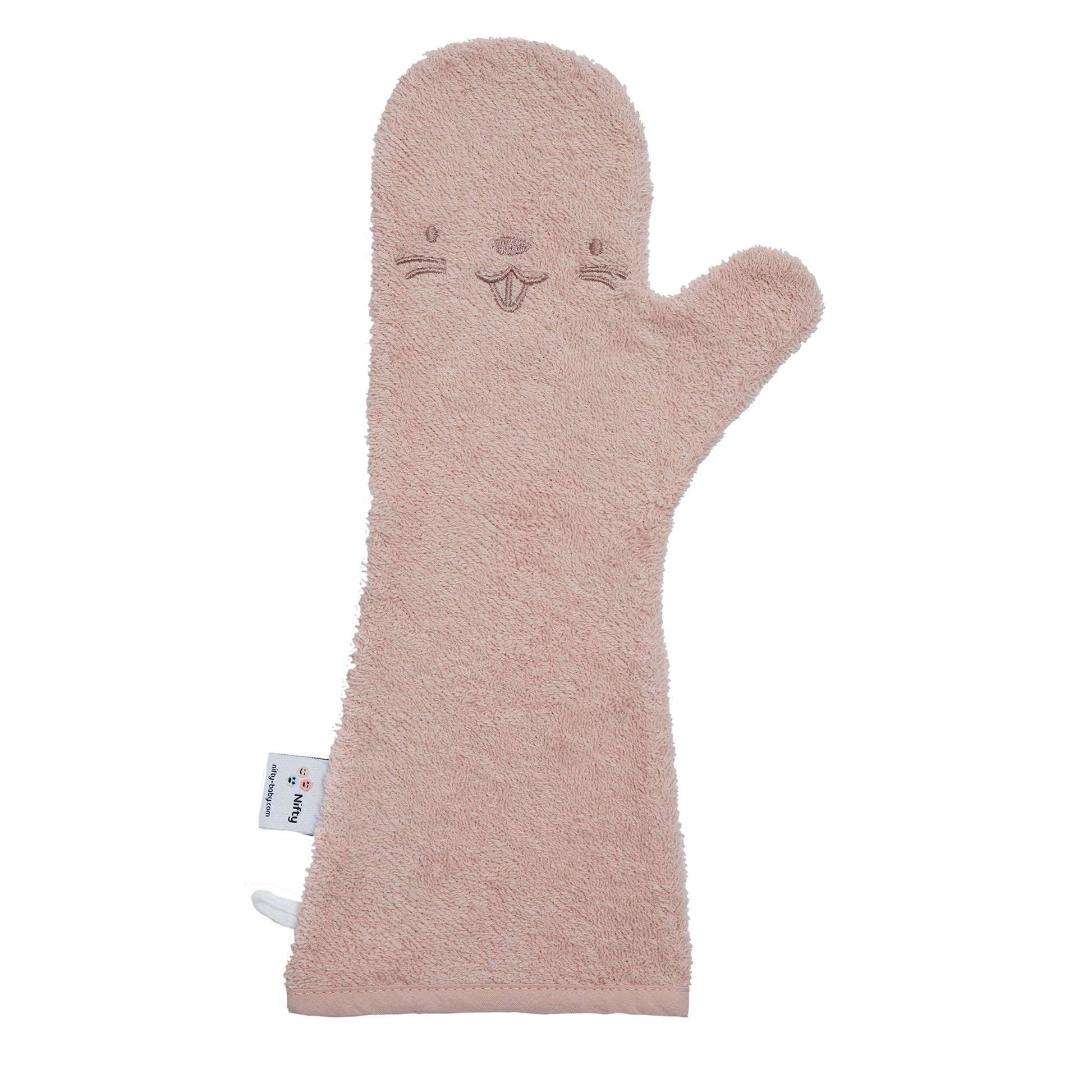 Nifty Baby Shower Glove Blush - roze douchehandschoen voor baby - Barefoot Baby