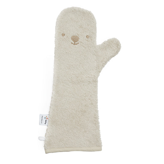 Nifty Baby Shower Glove Vanilla - warme beige douchehandschoen baby - Barefoot Baby